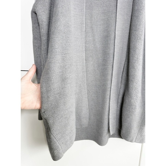 Lululemon Knit Cardigan Merino Wool Cotton Blend Gray Size 2 Pockets Long Length - Picture 3 of 8